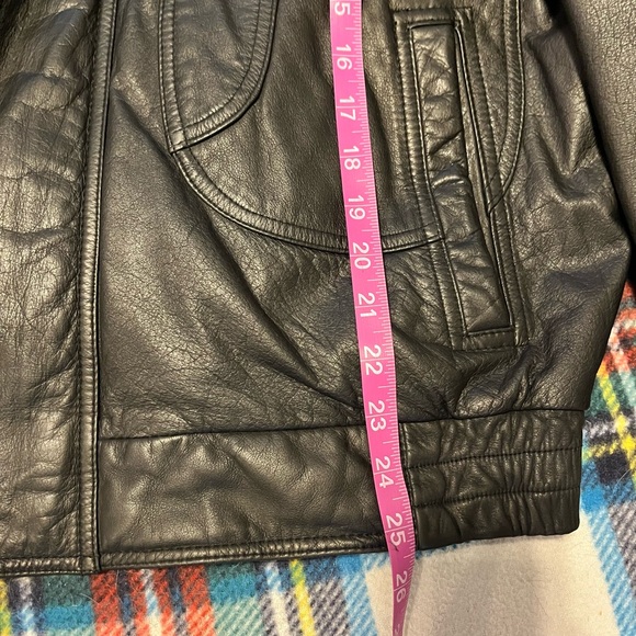 REED Sportswear Vintage Leather Bomber Jacket sz L - Picture 5 of 8
